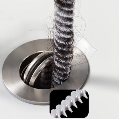 Drain Snake Cleaner Brush Flexible Pipe Clog Remover Tool for Sink Shower Bathtub Reusable Hair and Debris Cleaning Accessory - color: White1