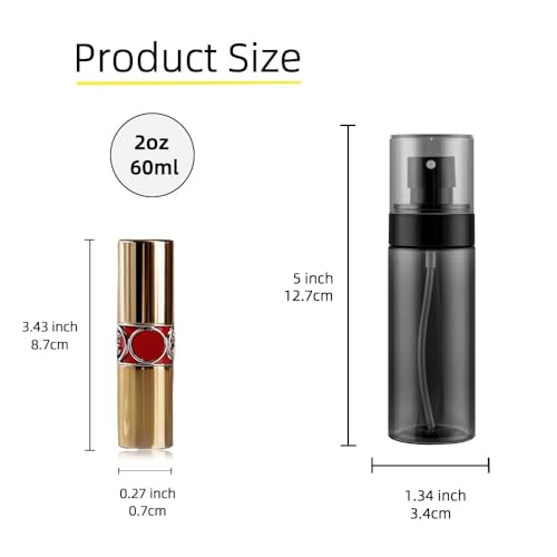 3 Pack Spray Bottles 2oz / 60ml, Fine Mist Small Spray Bottle Leak Proof, Refillable Travel Bottles for Toner, Cosmetics & Hair Care (Black, 2 oz / 60 ml) - color: Black