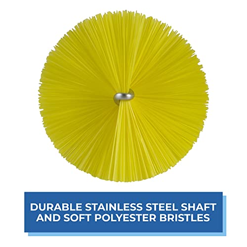 Vikan 2 5/8 in W Tube and Valve Brush, Medium, 13 1/2 in L Handle, 5 51/64 in L Brush, Yellow 53706-1 Each - color: Yellow