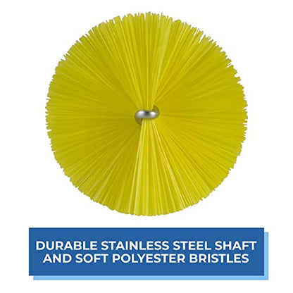 Vikan 2 5/8 in W Tube and Valve Brush, Medium, 13 1/2 in L Handle, 5 51/64 in L Brush, Yellow 53706-1 Each - color: Yellow