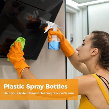 24 Pcs Refillable Spray Bottles, Small 8 oz Plastic Spray Bottles with Adjustable Nozzles for Gardening, Hair Care, Cleaning
