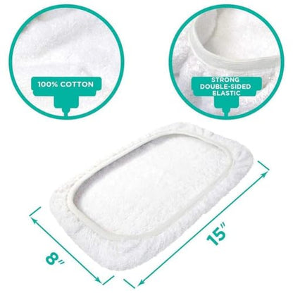 Mop Covers, Reusable Mop Replacement Pads - Washable Microfiber Refills for Wet & Dry Use, 15x8 Inch Universal Flat Mops Covers, High Absorbent Cotton Terry Cloth Floor Cleaner Pads for Hardwood,Tile