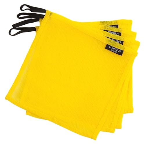 Lunatec Odor-Free Kitchen Dishcloths. A Scrubber and scouring pad for All Surfaces. (4-Pack) - color: Lemon