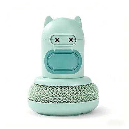 Refillable Soap Dispensing Dish Brush, Palm Grip Kitchen Scrubber, Push-Button Soap Dispenser, Heavy-Duty for Dishes Pots Pans Nonstick Cookware, BPA-Free Food-Safe Kitchen Cleaner (Green)