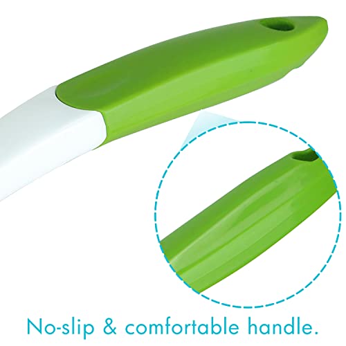 2-Pack Kitchen Green Scrub Brush for Cleaning Dishes Pots Pan Sink and Bathroom with Comfortable Long Handle - size: Dish Brushes