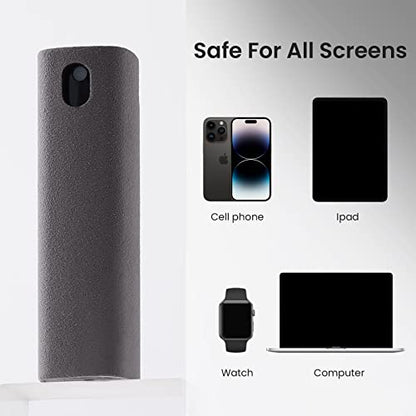 YTT Touchscreen Mist Cleaner, Screen Cleaner, for All Phones, Laptop and Tablet Screens,Two in One Spray and Microfiber Cloth (White and Gray) 2Pack - color: White and Grey