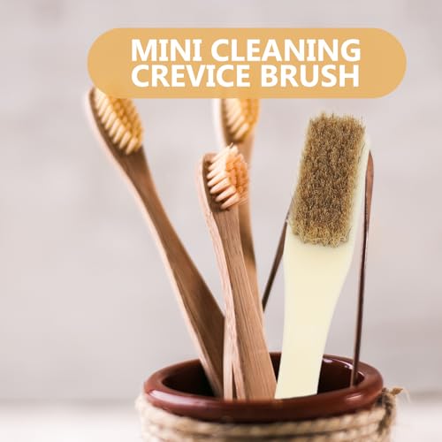 Balacoo 6pcs Mini Crevice Cleaning Brush Set Hard Bristle Rust Removal Brush for Household Grooves, Door Tracks, Bathroom Tiles, and Cooking Area Edges