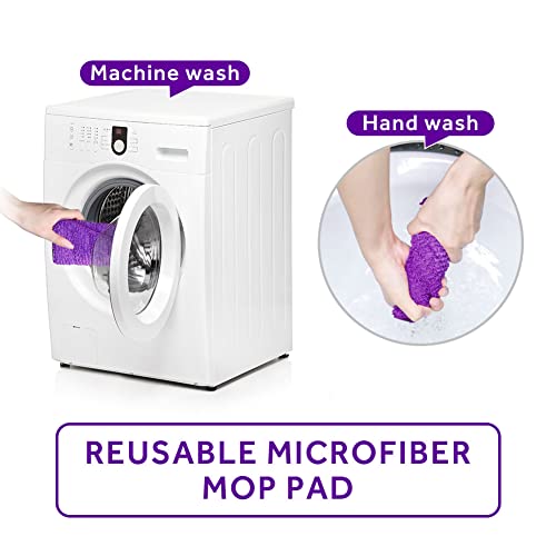 16.5" Microfiber Mop Pads Refills, 3 Pack Reusable Replacement Heads | reusable wet mop refills, machine washable for 14-16 inch spray mops, hardwood floors, dust cleaning & scrubbing - color: 16"purple*3