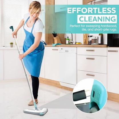 Zippi Sweeper Pro - 2025 New and Improved Lightweight Sweeper, Perfect for Short Carpet Hardwood and Tile, Triangular Design Allows for Sweeping in Corners, LED Light, 1 Hr Cleaning Time - style: Zippi Sweeper Pro