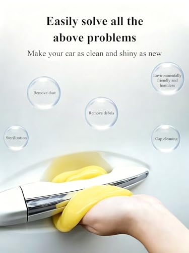 Super Clean Cleaning Gel, Universal Dust Removal Slime for Car Vents, Keyboard, and Hard-to-Reach Places, Reusable Cleaning Putty - color: Yellow