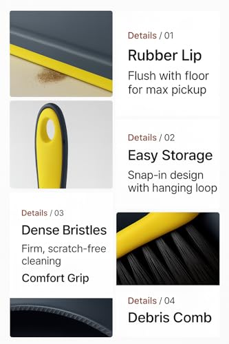 Dustpan and Broom Set Small – Mini Handheld Dustpan and Brush Combo for Home, Desktop, Sofa, Cat Litter, Car, Camping & Small Space Cleaning