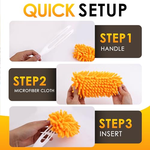 Redones Dusters for Swiffer - Reusable Duster Refill Compatible with Swiffer Hand Duster, 360 Heavy Duty Dusters Refills 4 Pack(Handle is Not Included) - size: 4PCS