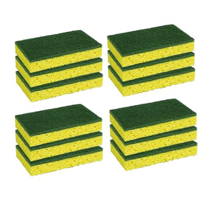 CELOX Sponges Kitchen, Cleaning Sponge for Dish, Yellow, 12 Pack - color: Green and Yellow - F