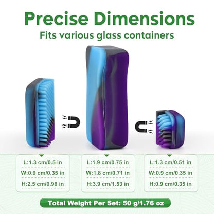 Magnetic Glass Cleaner Kit - Reusable Pipe Cleaning Tool Deep Cleans Hard-to-Reach Stains Two Silicone Brush with Handle Design Versatile for Glassware, Ceramic Surfaces, Purple - color: Purple