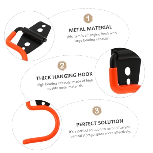 Gatuida 5pcs Heavy Duty Metal Wall Mounted Hooks Mop Broom Holder Hangers for Garage Warehouse Tool Organization