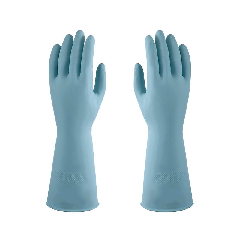 Durable Tendon Skin-Friendly Cleaning Cloths - Reusable Waterproof,Non-Slip Household Dishwashing Rubber Gloves - color: Blue, size: Large