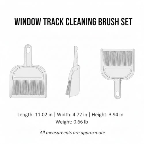 Pink Window Track Cleaning Brush Set for Narrow Grooves, Sliding Doors & Sink Edges