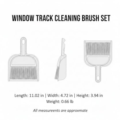 Pink Window Track Cleaning Brush Set for Narrow Grooves, Sliding Doors & Sink Edges