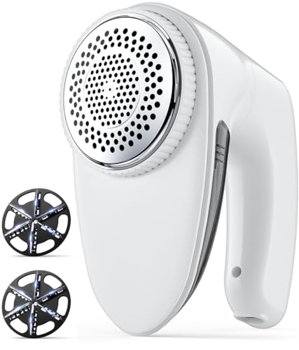 Bymore Fabric Shaver, Sweater Shaver Pill Remove Fuzz, Upgraded Efficient Lint Shaver Remover for Furniture Clothes Couch Cashmere(65mm Mesh, White) - color: White
