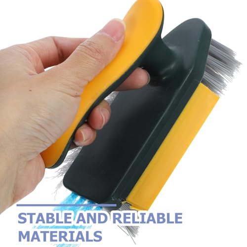 Gap and Corner Cleaning Brush for Bathroom and Floor, Yellow-Green Scrubbing Brush for Small Spaces, Stiff Bristle Groove and Track Cleaner for Home Use