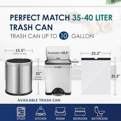 10 Gallon (fit 30-35 Liter) 200 Counts Drawstring Trash Bags, Medium Large Kitchen Garbage Bags Trash Can Liners for Home, Office, Light Residential Waste Outdoor Lawn Bags, White - style: 200-10 Gallon-White
