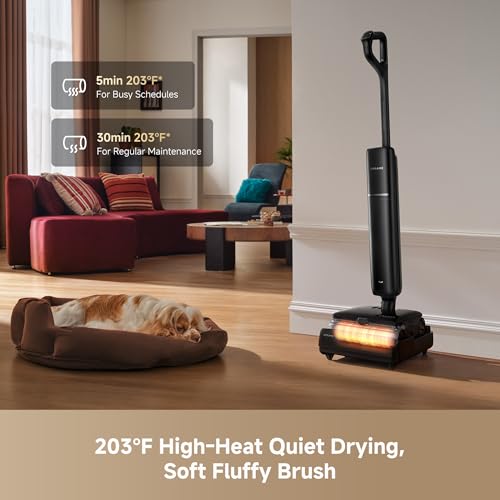 DREAME Aero Pro Steam Wet Dry Vacuum Mop, 392℉ Steam Cleaning, 28kPa Suction, 3.88in Ultra-Slim Vacuum Mop Combo, 0 Hair Tangle for Pet Owner, Heated Brush Wash, Hot Air Drying, Up to 70min Runtime