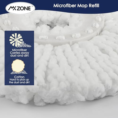 Spin Mop Replacement Head 5 Pack Magic Mop Refill for Hurricane 360° Systems, Microfiber Spin Mop Head, Round Shape Standard Universal Size - size: 5 Count (Pack of 1)