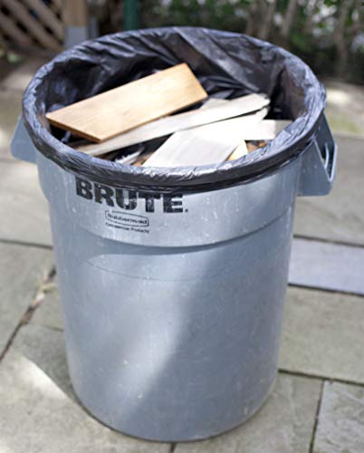 Aluf Plastics RCT-33XXX Heavy Duty 33 Gallon Trash Bags (Huge 100 Ct. /w Flap Ties) - 2 MIL equiv. Thick Gauge Large Black Plastic Garbage Liners for Kitchen, Home. Outdoor, Lawn, Yard, Contractors, Brute/Rubbermaid cans - style: 33 Gal, 2 Mil Equiv, 100