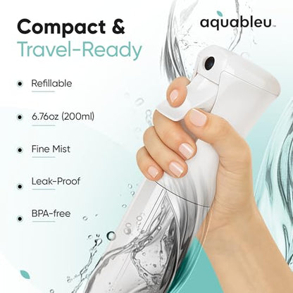 Aquableu Spray Bottle for Hair – Continuous Mist Spray Bottle for Hair Care, Styling, Cleaning, Plants, Pets & Essential Oils (Pack of 2 - Clear, 6.76oz/200ml) - color: Clear - Pack of 2