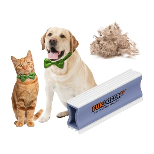 FurDozer Pet Hair Remover & Auto Detailing Tools - Cat & Dog Hair Remover for Carpets, Car Interiors, Couches, Bedding, & Pet Furniture (Purple, X3 PRO - 5" Long) - color: Purple, size: X3 PRO