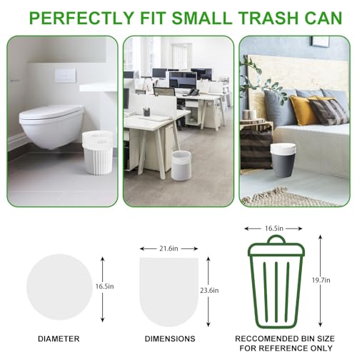 Biodegradable 6 Gallon Trash Bags Unscented - 200 Counts Compostable Medium Size Garbage Bags Durable & Strong Bulk Clear White Waste - style: Bio-White-6Gal200