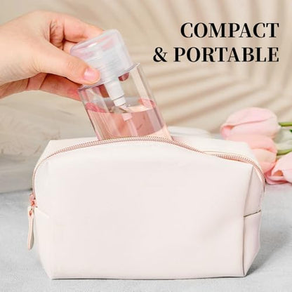 3 Pack Push Down Pump Bottle Dispenser for Makeup Remover, Facial Toner, Micellar Water, Alcohol, Nail Polish Remover Empty Push Top Bottles Containers 6.7oz/200ML - size: 6.7oz/200ml