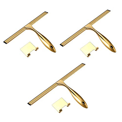 Stainless Steel Shower Squeegee with Handle Silicone Rubber Strip Cleaner Bathroom for Kitchen