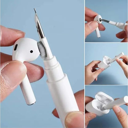 2 Pack Cleaner Kit for Airpods Pro 1 2 3 4, Multi-Function Cleaning Tool with Brush Flocking Sponge for iPad iPhone,Earbuds,Wireless Earphones,Bluetooth Headphones Case,Camera,Laptop - color: 2*White