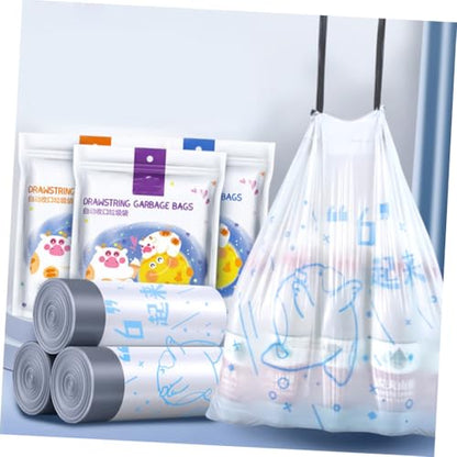 GALPADA 69-count Drawstring Garbage Bags Thickened Large Trash Bags Portable Rubbish Holder for Household Kitchen Bin Diameter ≤37cm