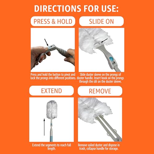 Amazon Basics 360° Heavy Duty Duster Kit with Extendable Handle and 6 Microfiber Plumes Refills for Pet Hair - style: Duster Kit