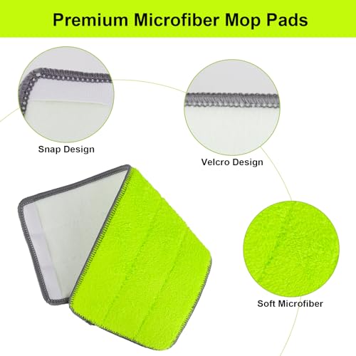 Replacement Microfiber Mop Pads for Libman Rinse 'n Wring Mop and Bucket System, Washable Reusable Wet & Dry Cleaning Refill Head for Multi-Surface Floor-6 Pack - color: 6 Pack