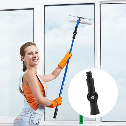 2 Pcs Universal Joint Angle Adaptor for Telescoping Extension Pole, Broom Handle Adapter Compatible with Many Standard Threaded Tip, Attach to Duster Perfect for Outdoor and Ceiling Cleaning