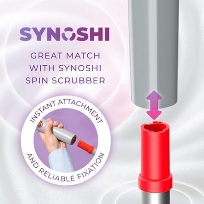 Synoshi PRO Electric Spin Scrubber Extension Handle, Electric Bathroom Scrubber for Cleaning, Extends up to 29.5 Inch (75 cm)