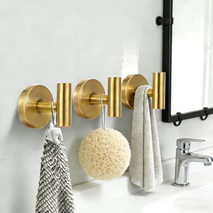 4 Pack Suction Cup Hooks Strong Towel Shower Storage Gold Wall Twist Tight Suction Hooks for Wash Wreath Hanger Loofah - color: Gold