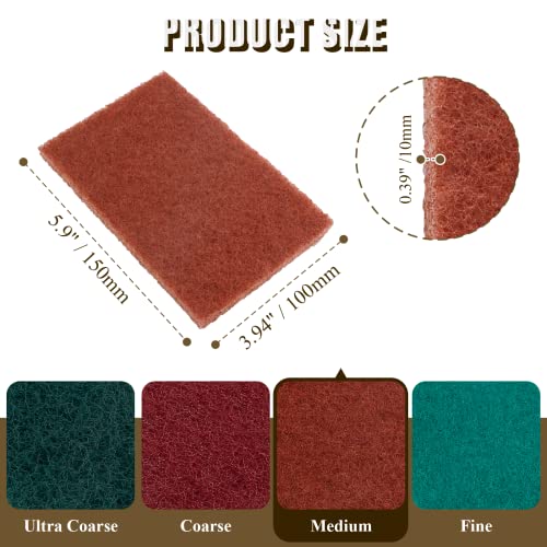 6 Pcs 4 x 6 Inch General Purpose Scuff Pads, Medium Sanding Hand Pads for Scuffing, Scouring, Sanding, Paint Primer Prep Adhesion Scratch, Surface Preparation for Car, Craft - size: Medium, 6pcs