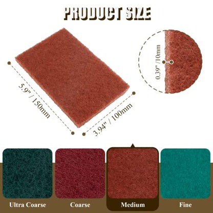 6 Pcs 4 x 6 Inch General Purpose Scuff Pads, Medium Sanding Hand Pads for Scuffing, Scouring, Sanding, Paint Primer Prep Adhesion Scratch, Surface Preparation for Car, Craft - size: Medium, 6pcs