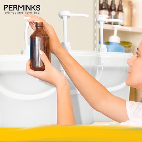 5 Gallon Pump Dispenser - Pump for 5 Gallon Bucket, Jug, Bottle, Large Container - Great for Shampoo & Conditioner, Laundry Detergent, Snow Cone Syrup, Bleach Liquid, Oil & More (Pack of 6) - size: 6-Pack