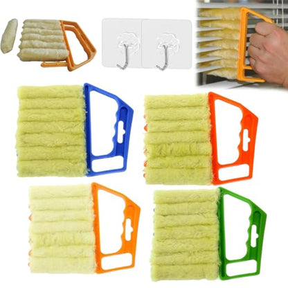 All-Purpose Washable Cleaning Brush – Blinds, Ac Vents & Window Tracks, Blind Cleaner Duster Tool, 7-Finger Microfiber Dusting Tool, Blind Cleaner Brush Set, for Home, Car, Ac, Sliding Doors (Mix) - color: Mix