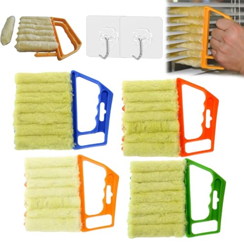 All-Purpose Washable Cleaning Brush – Blinds, Ac Vents & Window Tracks, Blind Cleaner Duster Tool, 7-Finger Microfiber Dusting Tool, Blind Cleaner Brush Set, for Home, Car, Ac, Sliding Doors (Mix) - color: Mix