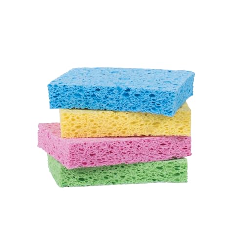 HIC Kitchen Pop-Up Sponges, Rectangular, Natural Vegetable Cellulose, Set of 4 - style: Pop Up, Set/4