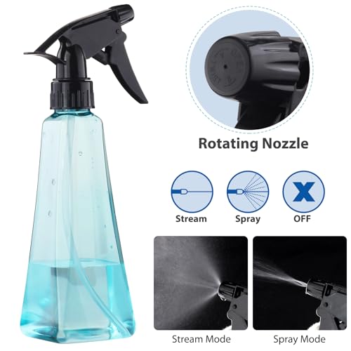 Spray Bottles (2-Pack, 12 Oz.) Mist/Stream, Plastic Water Spray Bottle for Hair, Plants, Cleaning, Cooking, BBQ, Pet - Empty Spray Bottles - Leak Proof - BPA-Free - Multicolor - color: Blue + Green