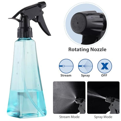 Spray Bottles (2-Pack, 12 Oz.) Mist/Stream, Plastic Water Spray Bottle for Hair, Plants, Cleaning, Cooking, BBQ, Pet - Empty Spray Bottles - Leak Proof - BPA-Free - Multicolor - color: Blue + Green