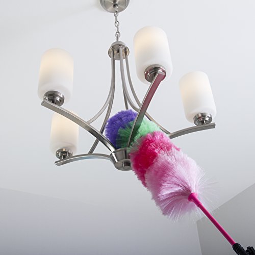 Kitchen + Home Large Static Duster - 27" Inch Electrostatic Feather Duster attracts dust Like a Magnet! Rainbow - color: Rainbow