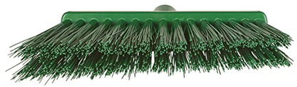 Remco 11 51/64 in Sweep Face Angle Broom, Synthetic, Green 29142-1 Each